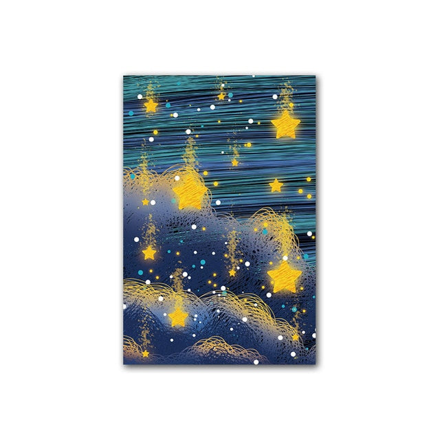CORX Designs - Abstract Girl Dancing On Yellow Moon Stars Canvas Art - Review