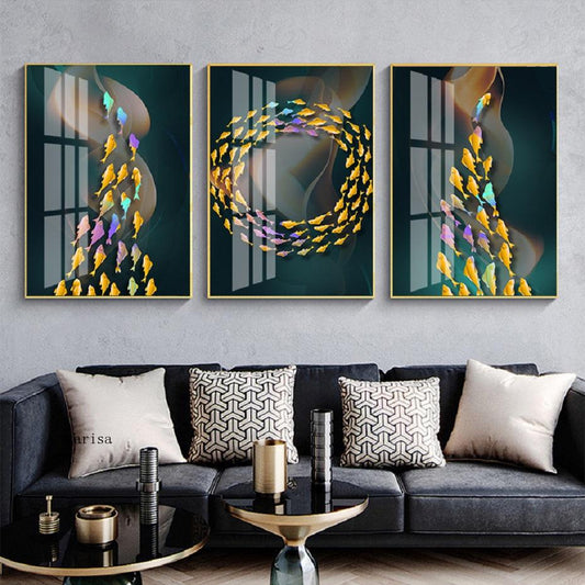 CORX Designs - Abstract Colored Fishes Canvas Art - Review