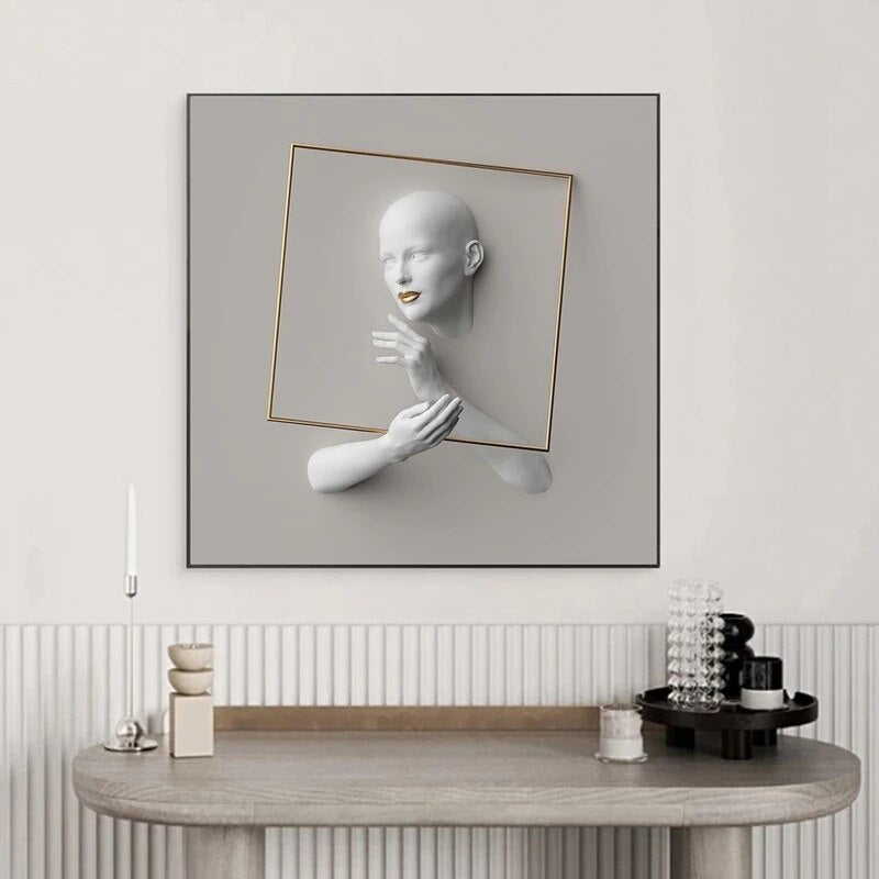 CORX Designs - Woman Sculpture Gold and White Canvas Art - Review