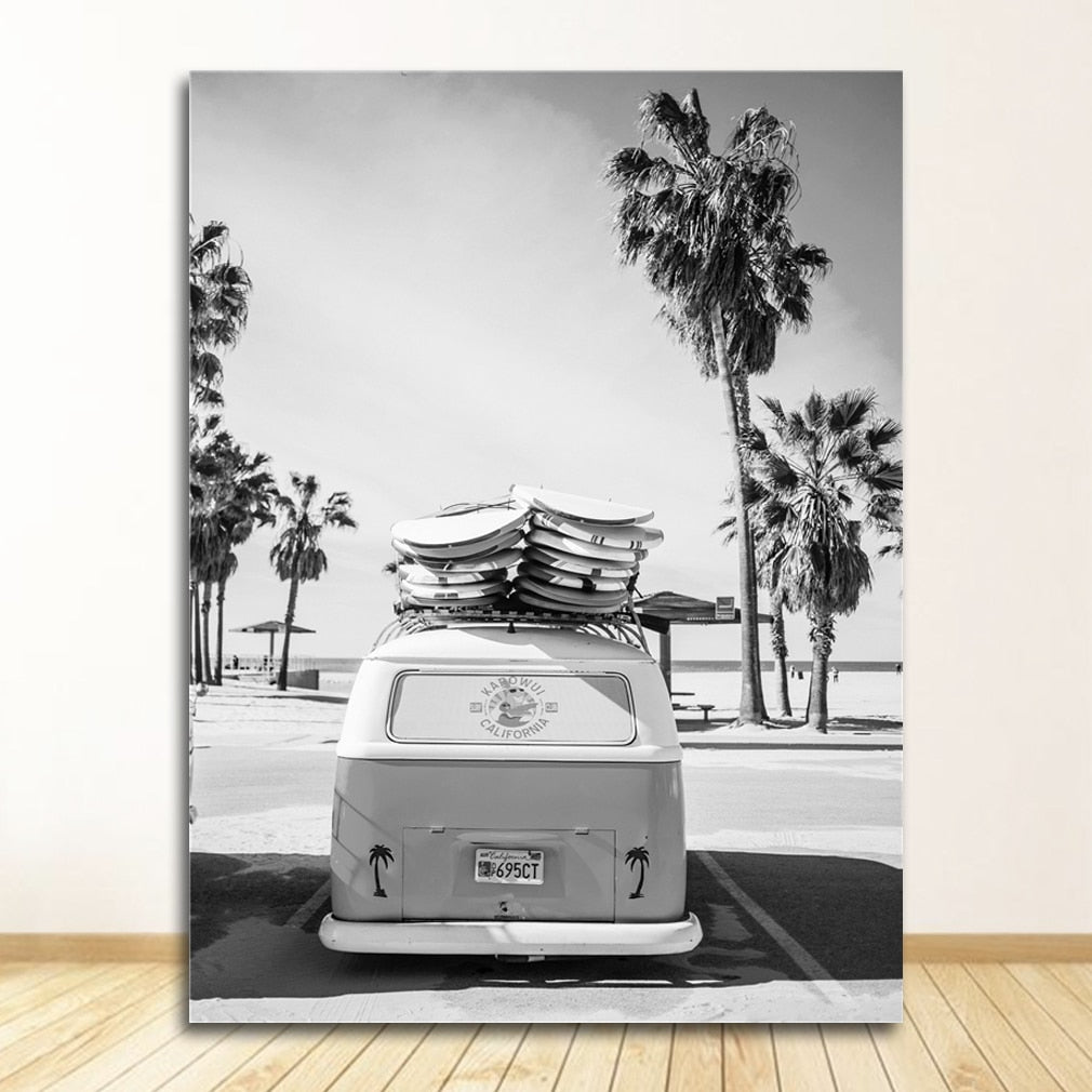 CORX Designs - Black and White Beach Palm Surf Canvas Art - Review