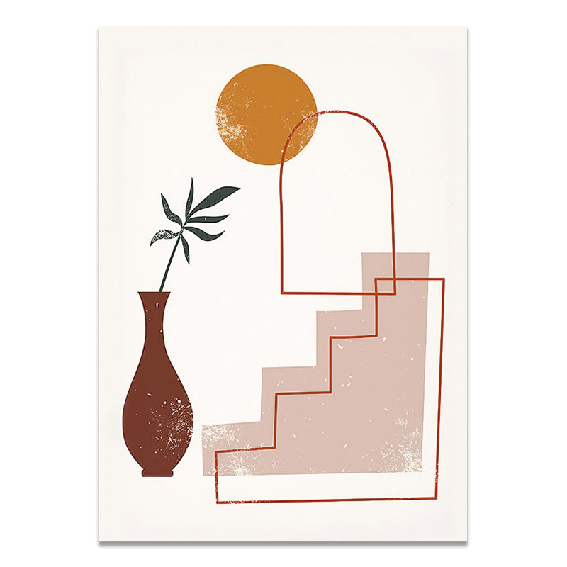 CORX Designs - Abstract Vintage Girl Potted Plant Leaves Canvas Art - Review