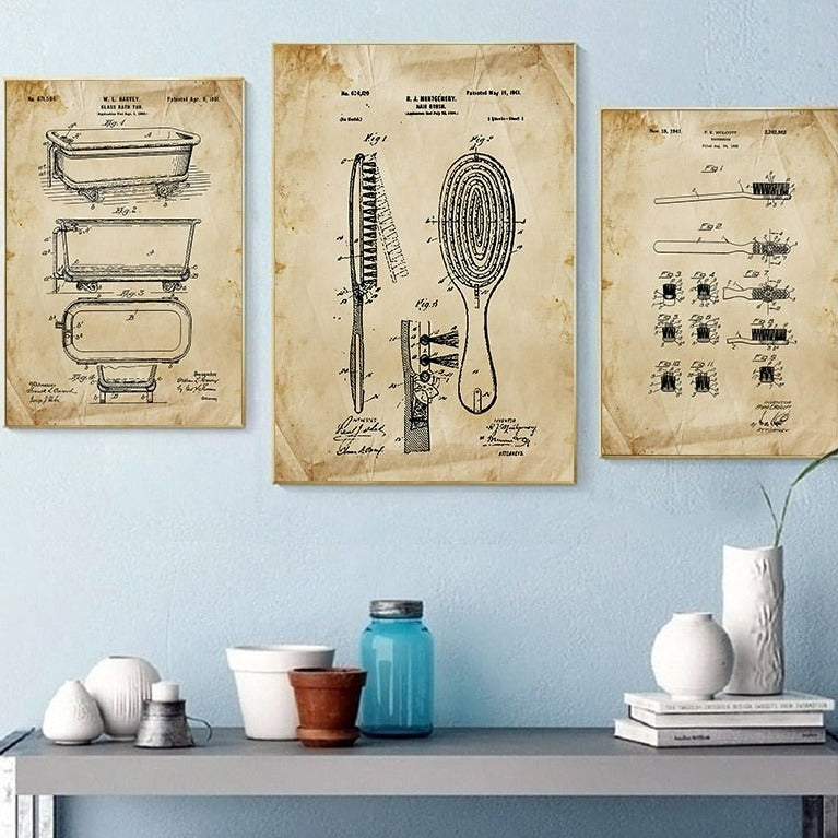 CORX Designs - Bathroom Patent Blueprint Canvas Art - Review