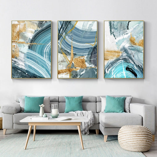 CORX Designs - Blue Gold Marble Canvas Art - Review