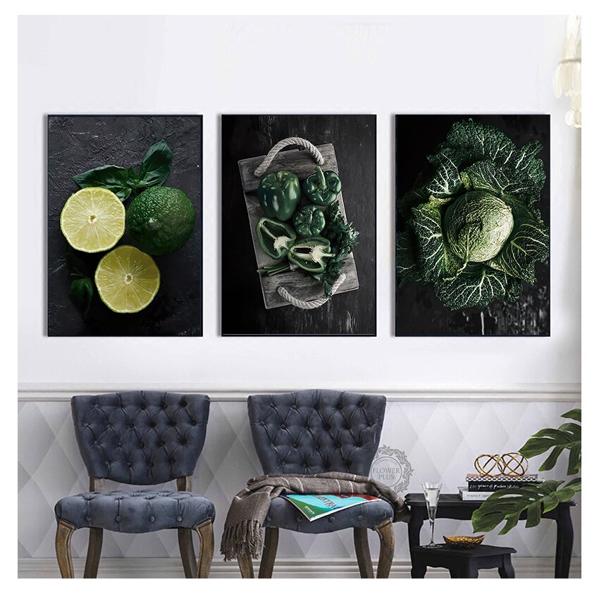 CORX Designs - Green Fruit Vegetable Kitchen Canvas Art - Review