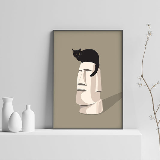 CORX Designs - Moai Statue Cat Elvis Presley Canvas Art - Review