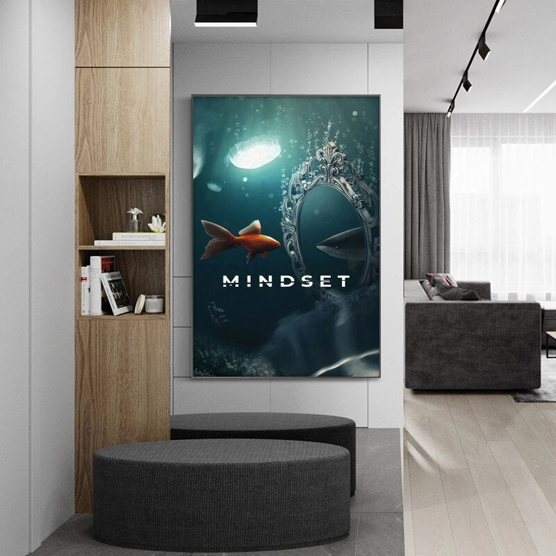 CORX Designs - Undersea Goldfish Reflection Shark Motivational Canvas Art - Review