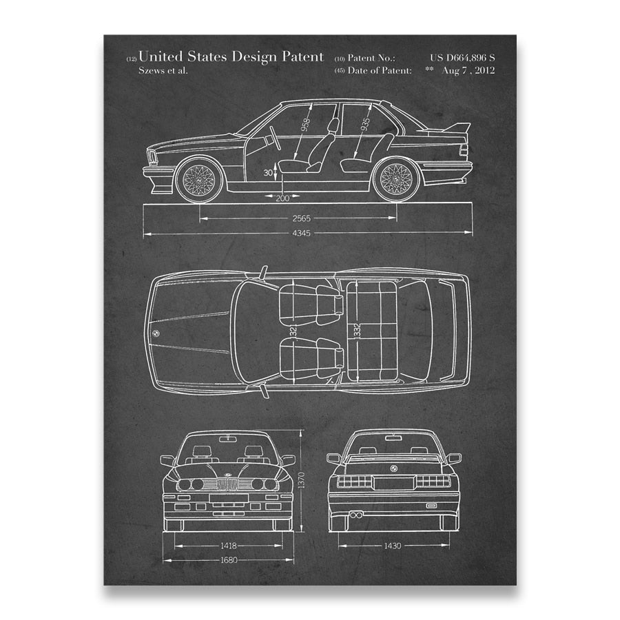 CORX Designs - BMW E30 M3 Car Blueprint Canvas Art - Review