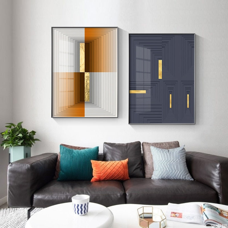 CORX Designs - Minimalist Golden Strips Canvas Art - Review