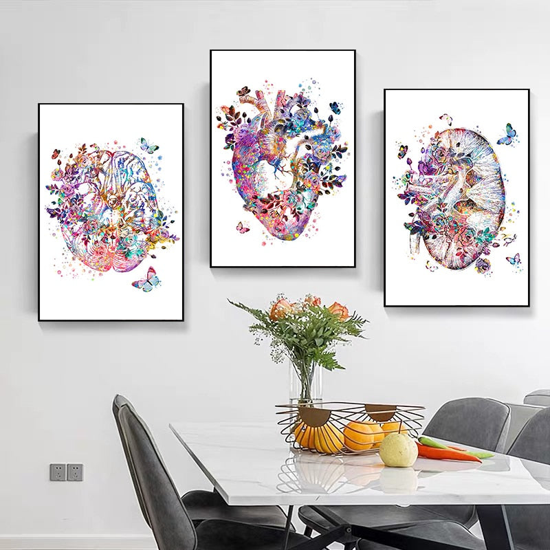 CORX Designs - Colorful Flower Human Body Anatomy Canvas Art - Review