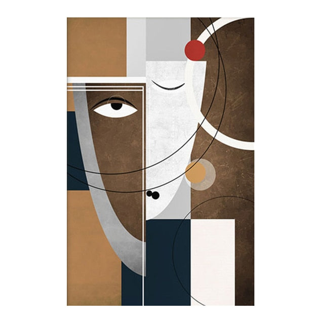 CORX Designs - Abstract Geometric Figure Face Canvas Art - Review