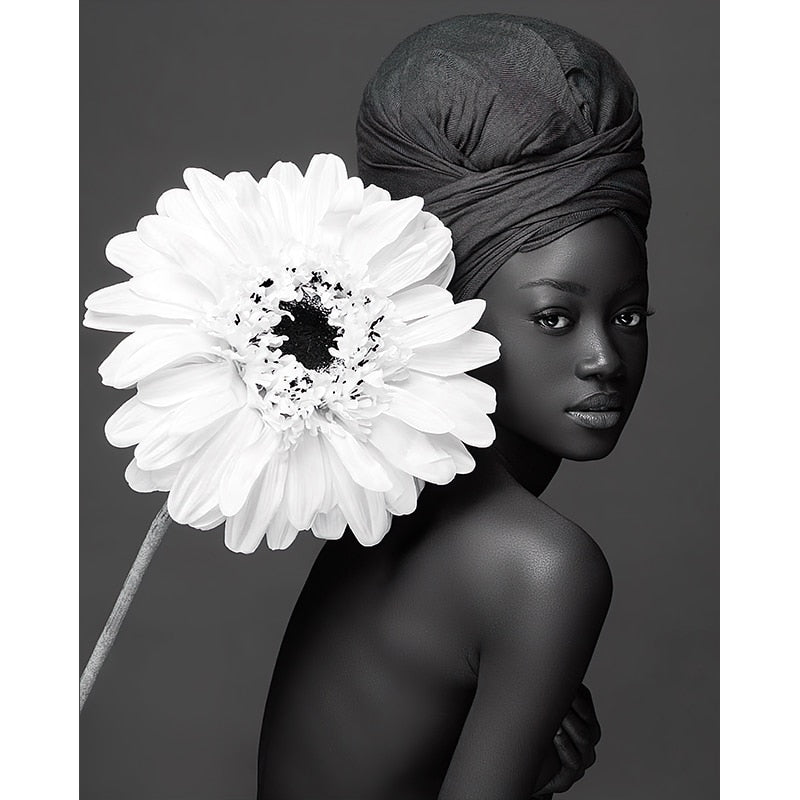 CORX Designs - Black & White African Woman with Flowers Canvas Art - Review