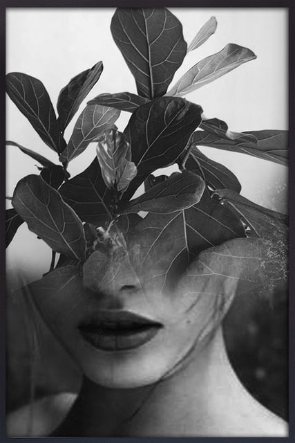 CORX Designs - Black and White Women Face with Landscape Canvas Art - Review