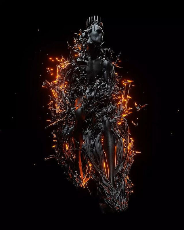 CORX Designs - Abstract Black Fire Metal Sculpture Canvas Art - Review