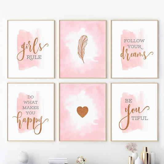 CORX Designs - Pink Heart Feather Motivational Canvas Art - Review