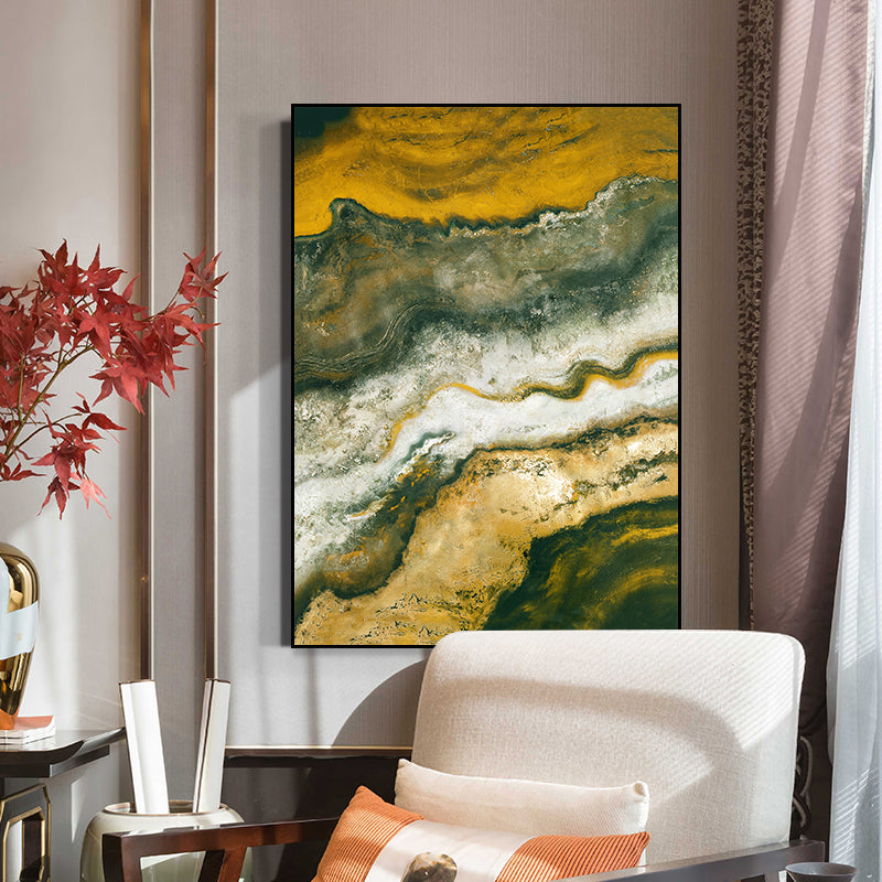CORX Designs - Abstract Marble Yellow Gray Canvas Art - Review