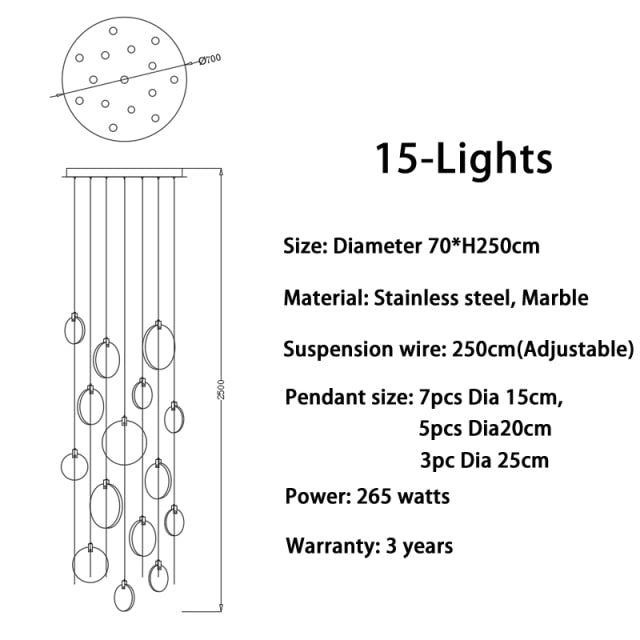 CORX Designs - Marble Crystal Staircase Chandelier - Review