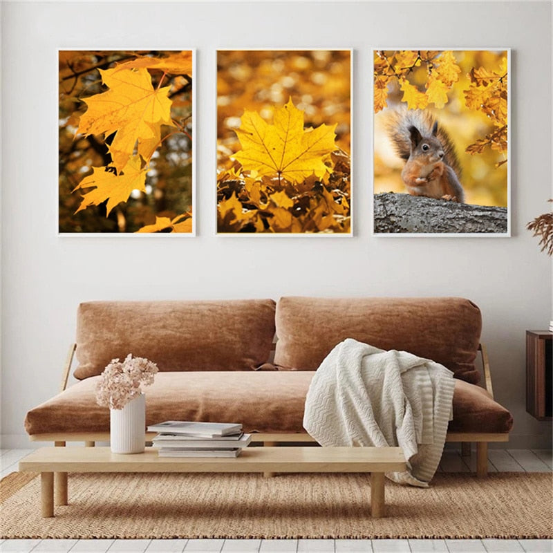 CORX Designs - Autumn Forest Pumpkin Maple Leaves Canvas Art - Review