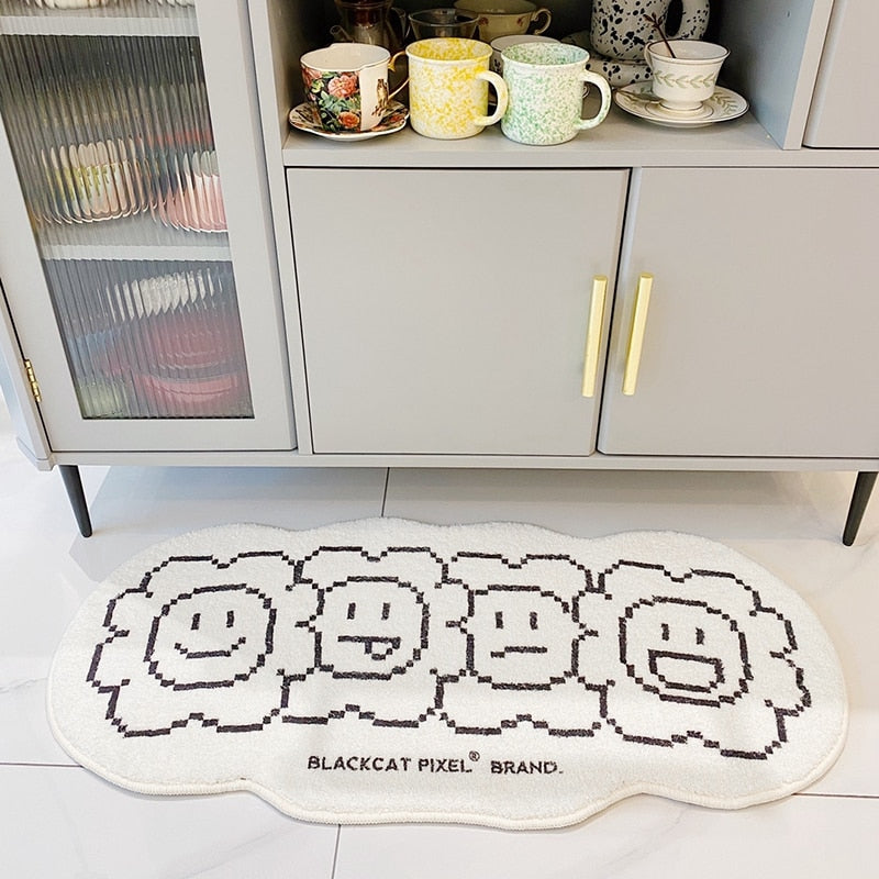 CORX Designs - Black & White Smiley Sunflower Rug - Review