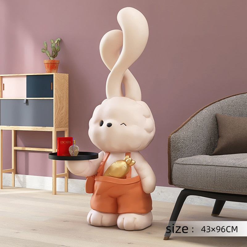 CORX Designs - Cute Rabbit Bunny Large Statue with Tray - Review
