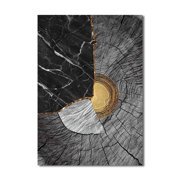 CORX Designs - Abstract Wood Black Gold Texture Canvas Art - Review