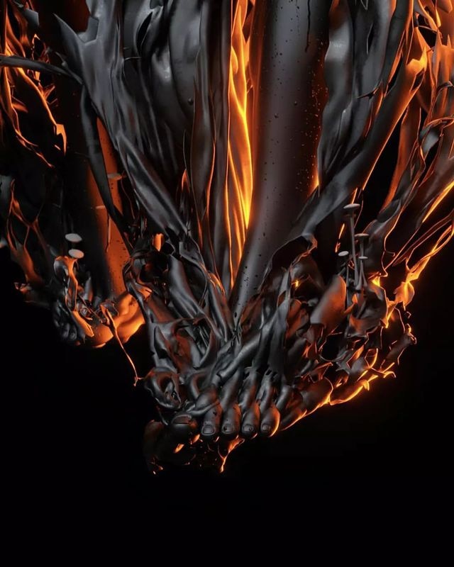 CORX Designs - Abstract Black Fire Metal Sculpture Canvas Art - Review