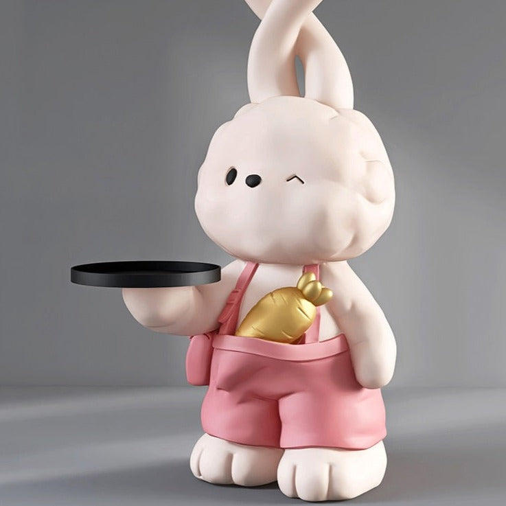 CORX Designs - Cute Rabbit Bunny Large Statue with Tray - Review