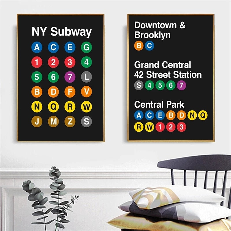 Subway authentic Downtown Brooklyn Graffiti - Canvas Wall Art