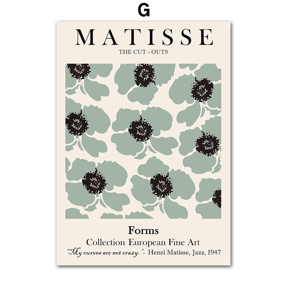 CORX Designs - Abstract Matisse Pastel Green Flowers Leaf Coral Canvas Art - Review