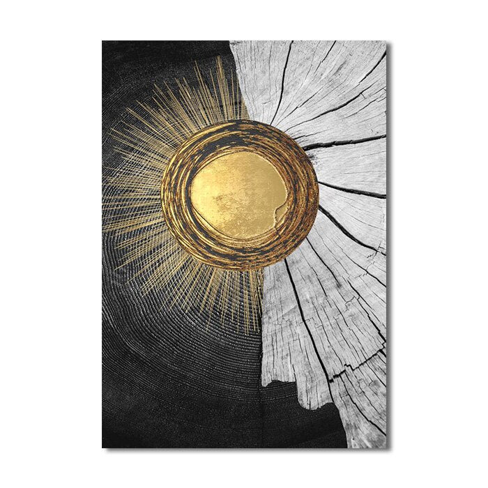 CORX Designs - Abstract Wood Black Gold Texture Canvas Art - Review