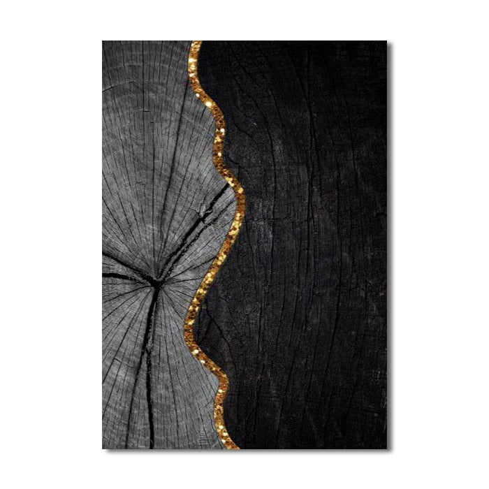 CORX Designs - Abstract Wood Black Gold Texture Canvas Art - Review