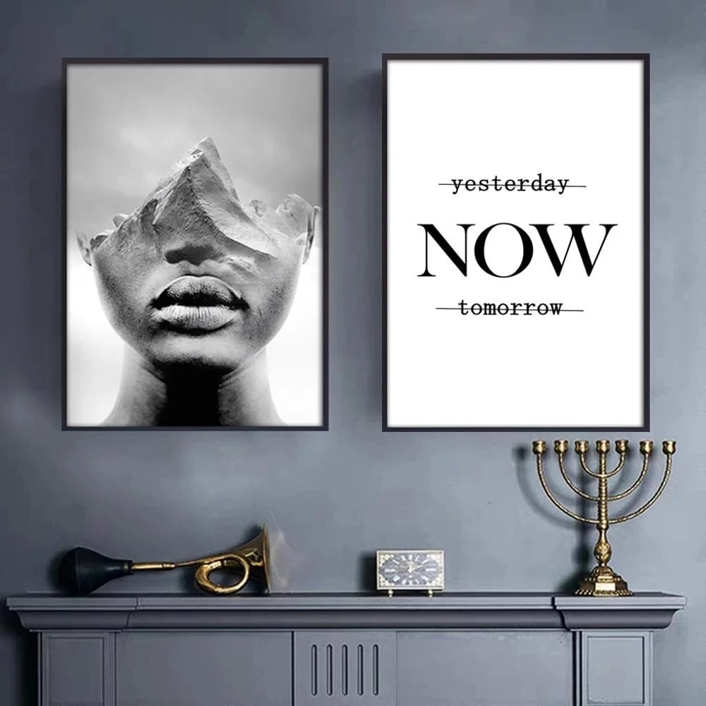 CORX Designs - Black and White Women Face with Landscape Canvas Art - Review