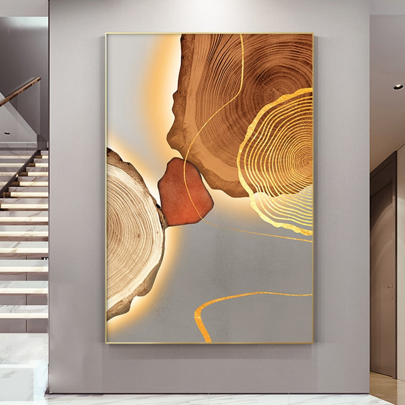 CORX Designs - Abstract Gold Foil Annual Ring Canvas Art - Review