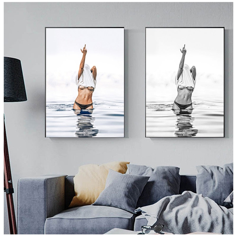 CORX Designs - Black and White Sexy Woman Canvas Art - Review