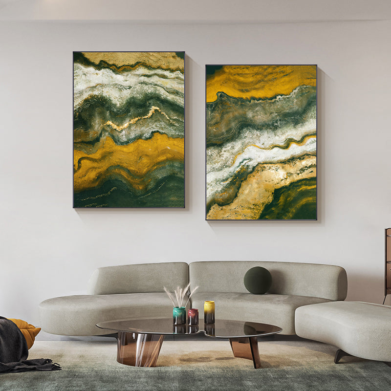 CORX Designs - Abstract Marble Yellow Gray Canvas Art - Review