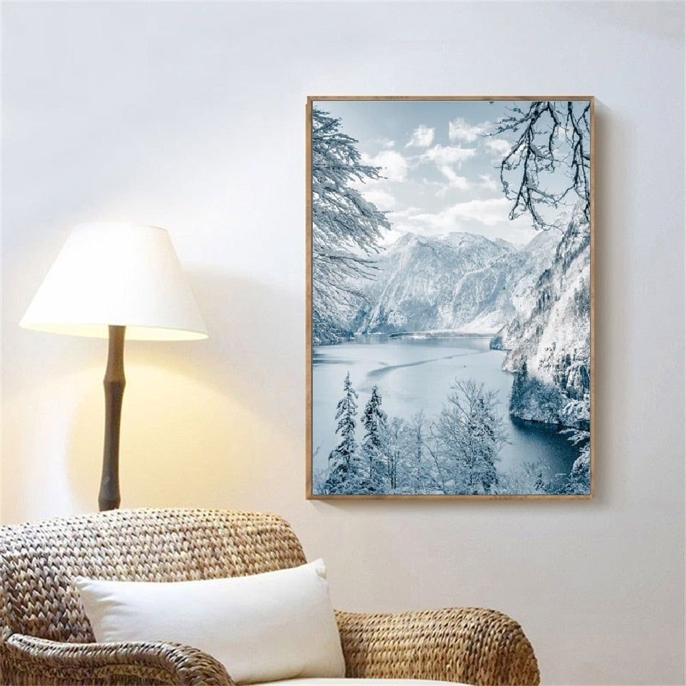 CORX Designs - Snow Mountain Forest Winter Canvas Art - Review