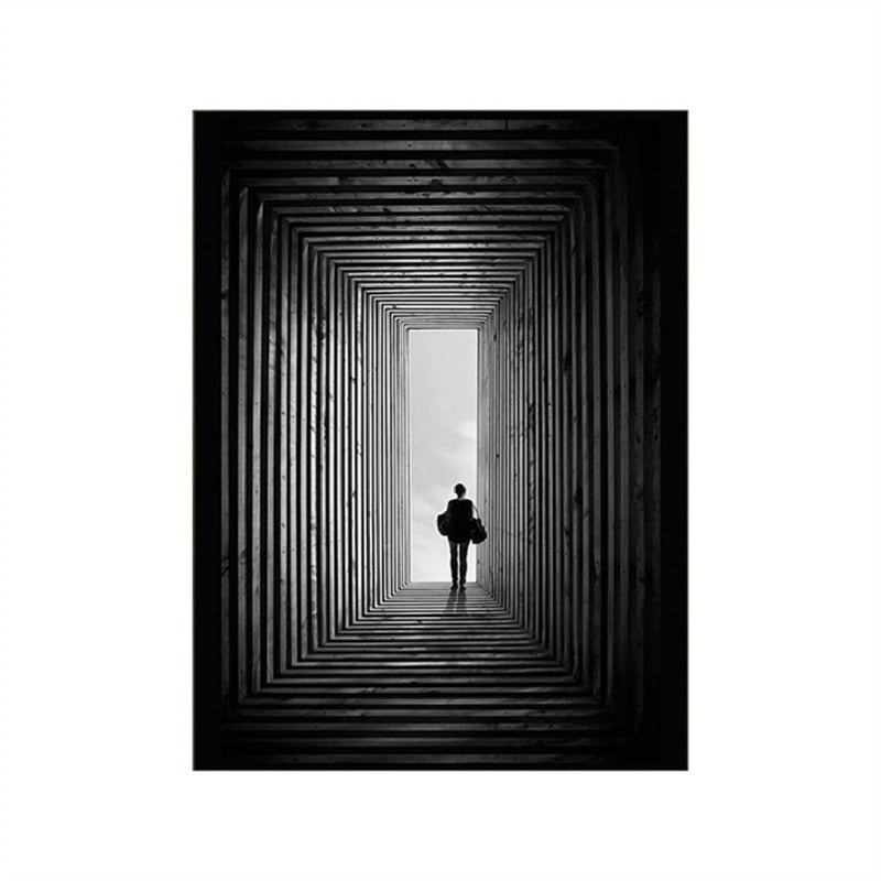 CORX Designs - Black White Abstract Wave Building Canvas Art - Review
