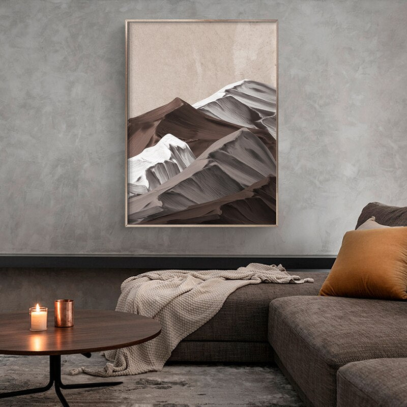 CORX Designs - Abstract Brown Gray Mountains Canvas Art - Review