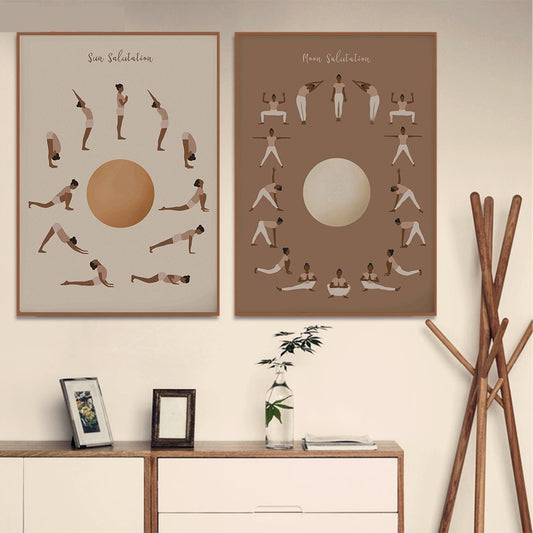CORX Designs - Yoga Sun and Moon Salutation Canvas Art - Review