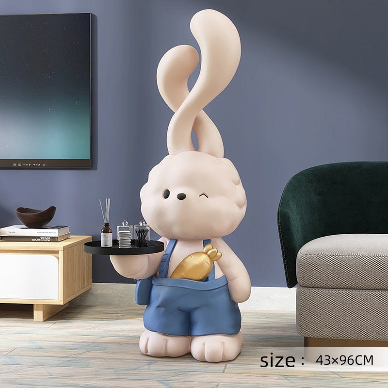 CORX Designs - Cute Rabbit Bunny Large Statue with Tray - Review