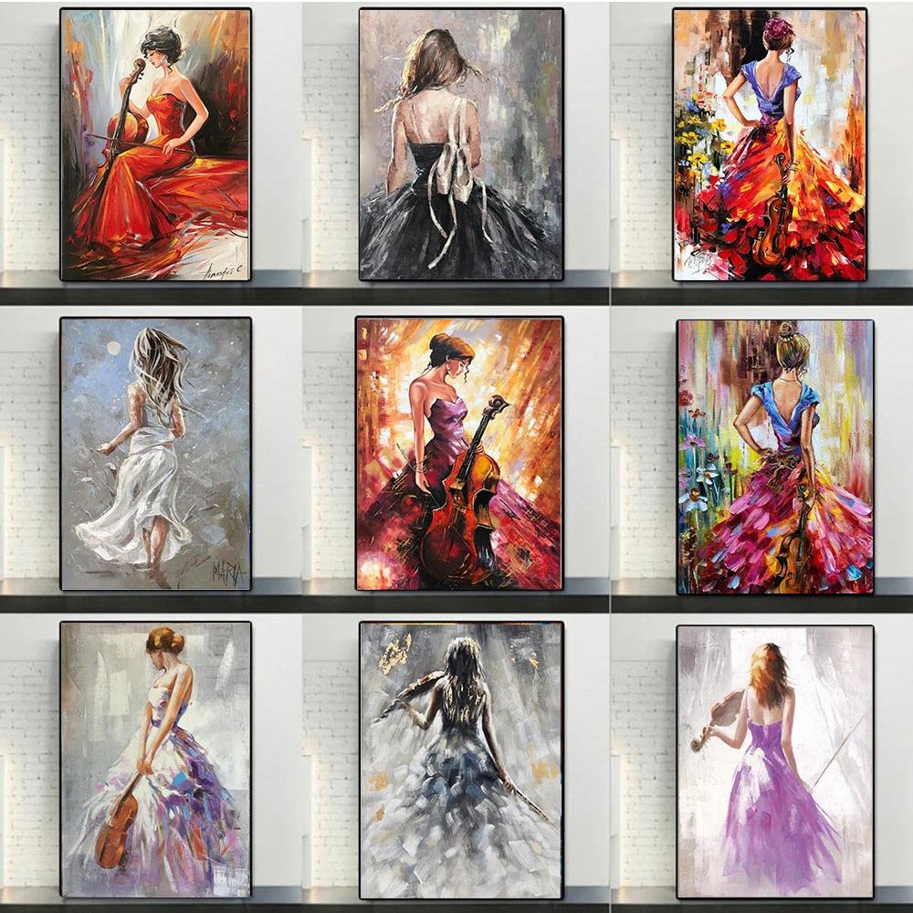 CORX Designs - Violin Women Painting Wall Art Canvas - Review