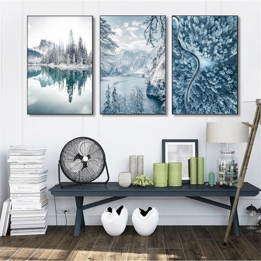 CORX Designs - Snow Mountain Forest Winter Canvas Art - Review