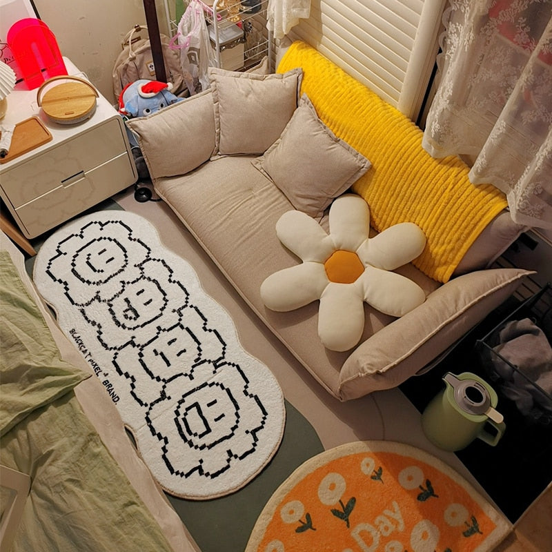 CORX Designs - Black & White Smiley Sunflower Rug - Review