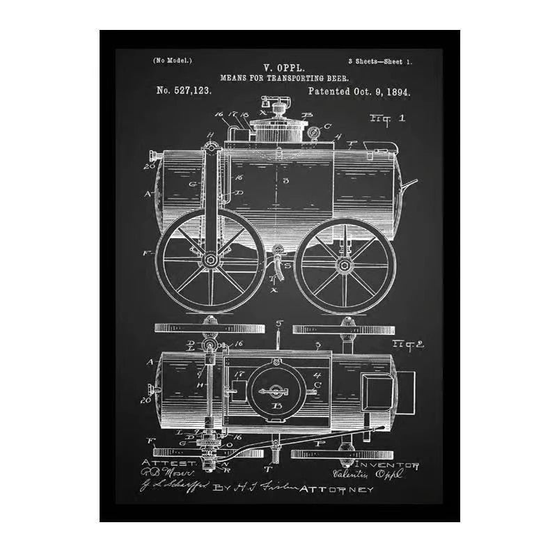 CORX Designs - Bar Machine Retro Blueprint Canvas Art - Review