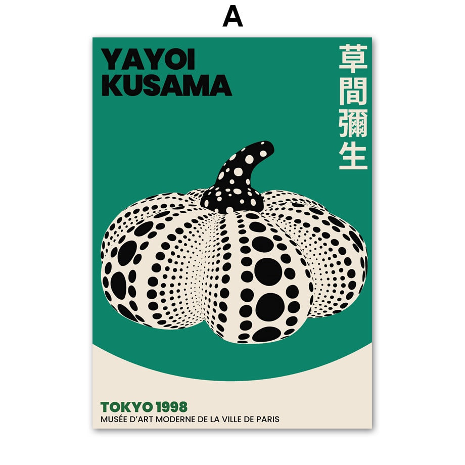 CORX Designs - Pumpkin Shell Conch Flowers Yayoi Kusama Green Canvas Art - Review