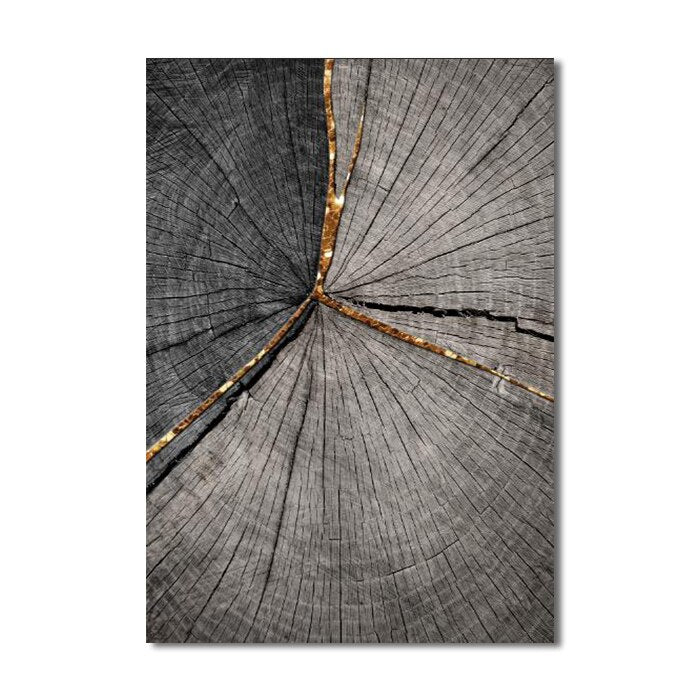 CORX Designs - Abstract Wood Black Gold Texture Canvas Art - Review
