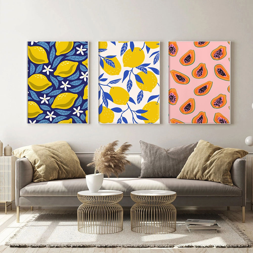 CORX Designs - Fruit Lemon Orange Papaya Canvas Art - Review