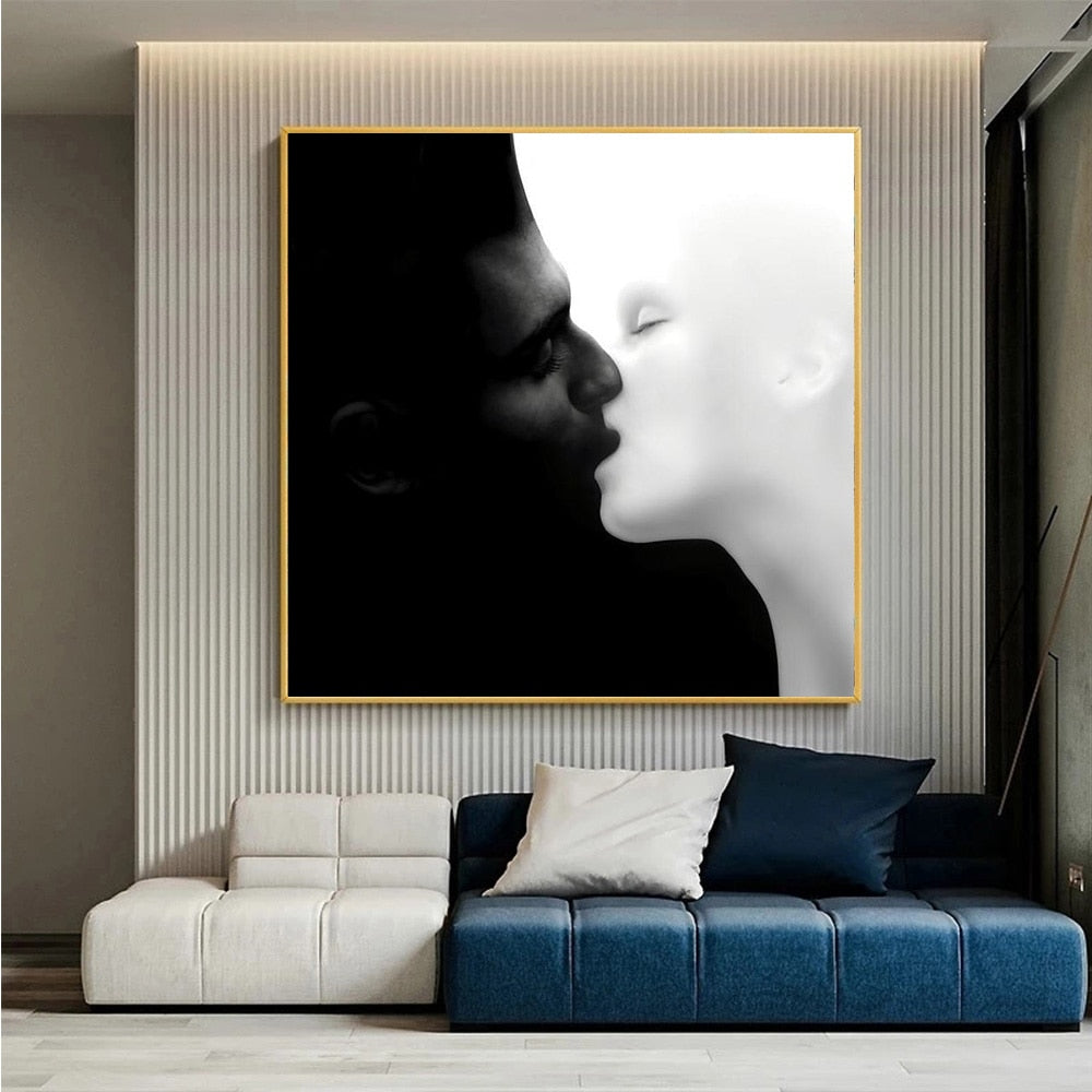 CORX Designs - Black and White Lovers Kiss Canvas Art - Review