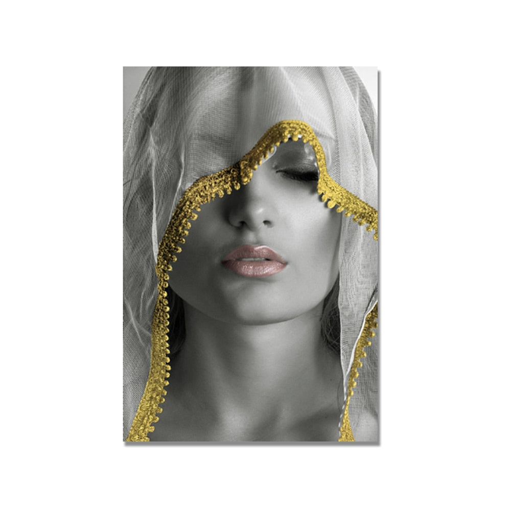 CORX Designs - Gold Woman Oil Painting Wall Art Canvas - Review