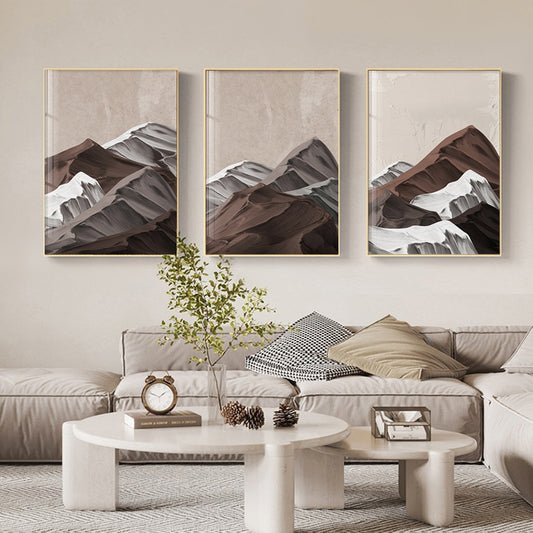 CORX Designs - Abstract Brown Gray Mountains Canvas Art - Review