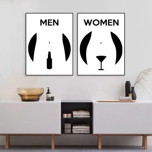 CORX Designs - Men and Women Restroom Sign Canvas Art - Review